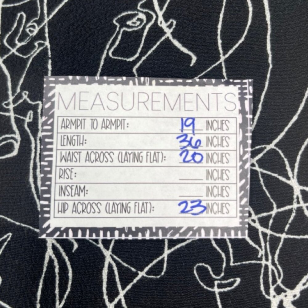 SILENCE + NOISE | Black Short Dress White Abstract Elephant Pattern | Size L - Picture 12 of 13